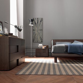 Bilik tidur Wenge dalam reka bentuk yang mudah