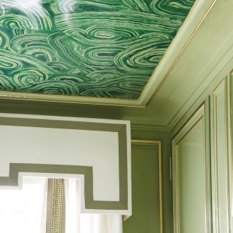 Designer green ceiling