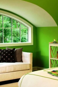 Bright green ceiling