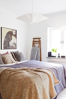 Lukisan bilik tidur bergaya Scandinavia