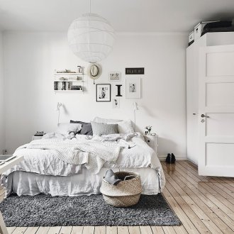 Bilik tidur monokrom Scandinavia