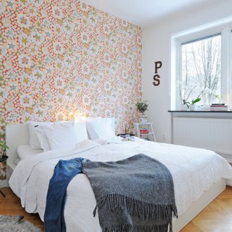 Wallpaper bilik tidur gaya Scandinavia