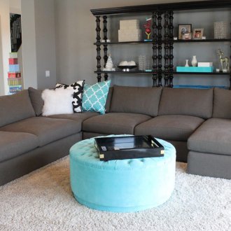 Тюркоазено сив диван