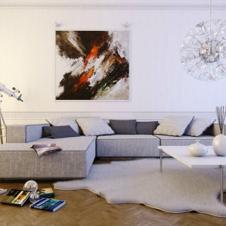 Сив диван в стил Арт Нуво