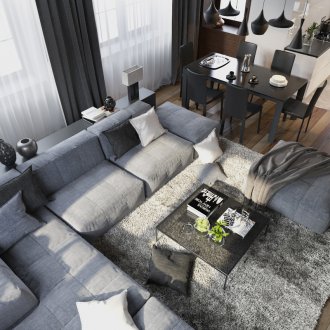 Сив модулен диван