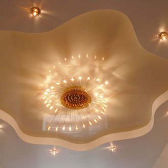 Гипсов таван с прожектори