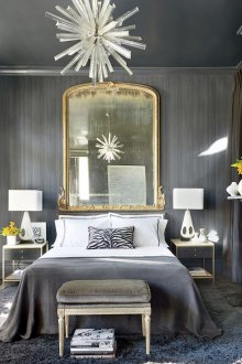Bilik tidur kelabu Art Nouveau