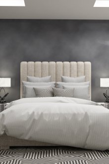 Dinding kelabu di dalam bilik tidur