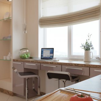 Fensterbank mit Schubladen