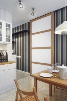 Стилен райета тапет за кухнята