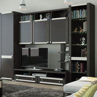 Стена от фурнир Wenge в хола