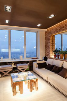 Loft style stretch ceiling