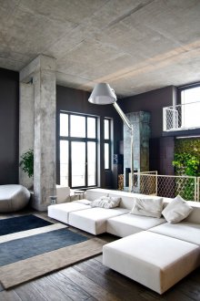 Loft style concrete ceiling