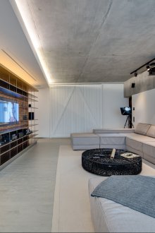 Gray loft style ceiling