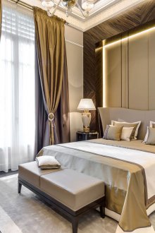 Кафяви зелени завеси