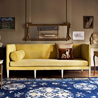 Етнически жълт тесен диван