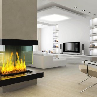 Красива модерна камина в минималистичен интериор