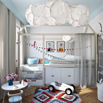 Син боядисан таван