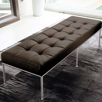 Черна тапицирана пейка