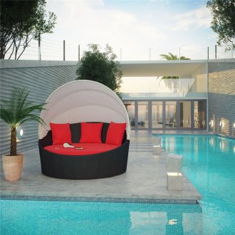 Кръгъл градински диван