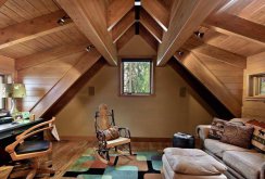 Beams on the attic ceiling