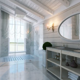 Греди на тавана в банята