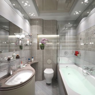 Опънат таван в банята