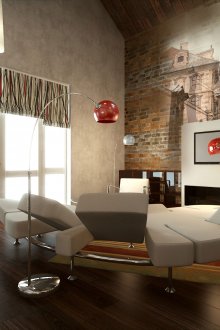 Стенопис в хола с образа на стария град