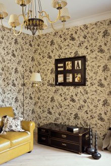 Фин модел бежов тапет за хол