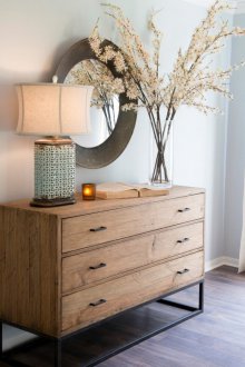 Wooden chest of drawers in the living room