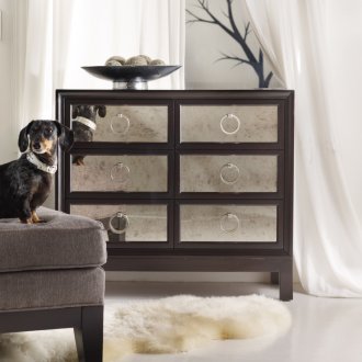 Brown chest of drawers in the living room