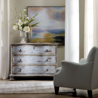 Dresser in the style of shabby chic in the living room