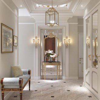 Позлата в интериора на класически коридор
