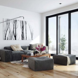 Fenstertüren ohne Vorhänge