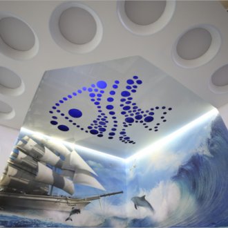 Издълбан таван за опъване в морски стил