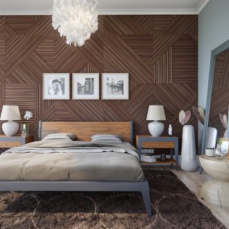 Katil walnut pepejal