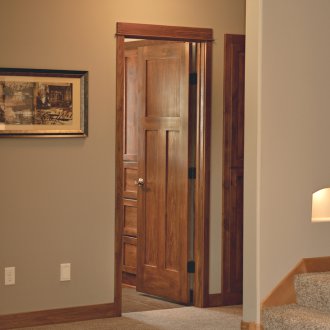 Дървена врата за баня