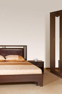 Glossy wooden bedroom