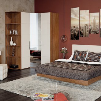 Glossy bedroom in the interior