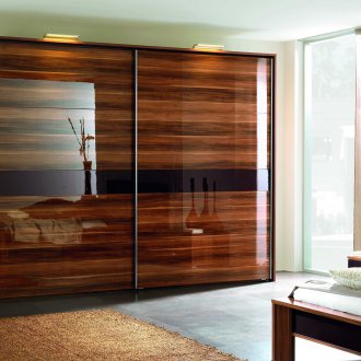 Glossy wardrobe in the bedroom