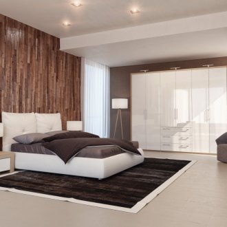 Glossy wardrobe in the bedroom