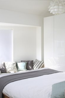 Glossy bright bedroom
