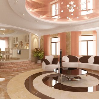 Двуцветен кръгъл таван