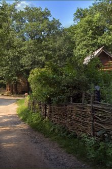 정원 고리 버들 울타리