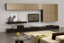 Beige glossy living room