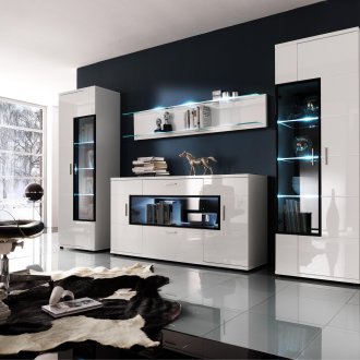 Лъскава всекидневна, изработена от МДФ