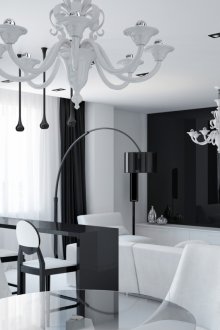 Монохромна лъскава всекидневна