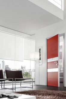 MDF входна червена врата