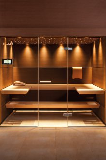 Стъклена врата за електронно контролирана сауна