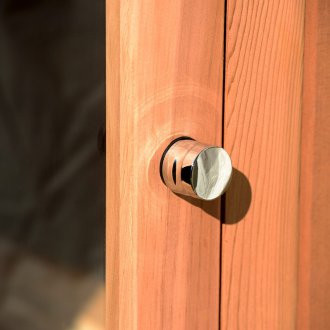 Стъклена врата за сауна с метална дръжка